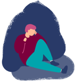 illustration of grieving person sat on the floor