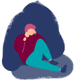 illustration of grieving person sat on the floor