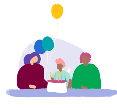 family celebrating a birthday