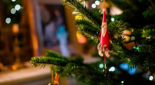 Christmas tree and santa decoration