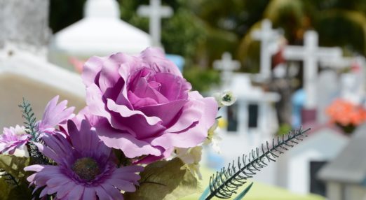 Flowers at a cemetary